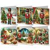 6Pcs/Set 2D Flat DIY Diamond Painting Greeting Card Kit Rhinestone Decorated Flower Pattern Diamond Painting Greeting Cards