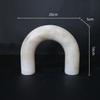 Natural Marble Sculpture Geometric Arch Semicircular Arch Ornament Yellow Cave Stone Decorative Figurines Living Room Decoration