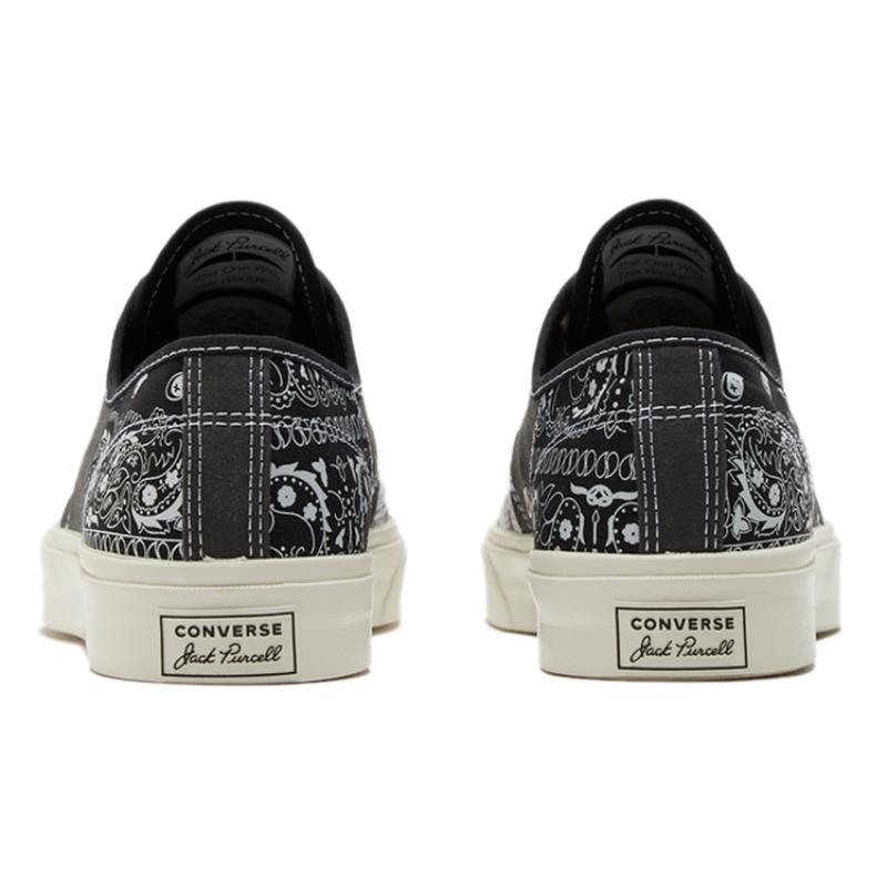 Converse Jack Purcell Gold Standard Smiley Cashew Flower Comfortable Versatile Low-top Canvas Shoes Unisex Black White Gray