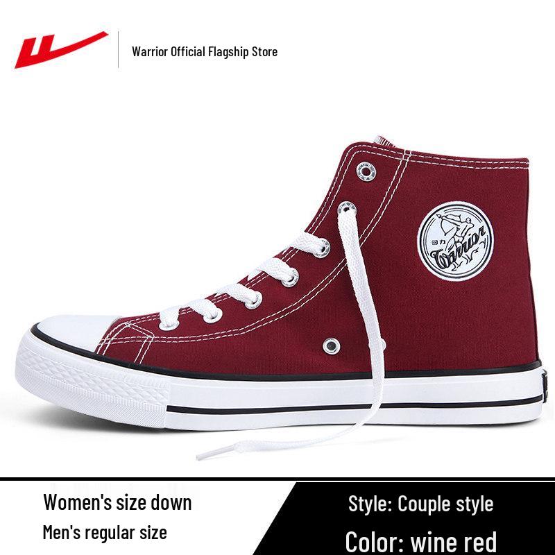2026 Spring Warrior Low-Top Canvas Shoes: Black & White Casual Sneakers for Men & Women with Thick Soles