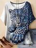 New Women 3D Print Animal T-Shirt Cool Cheetah Graphic Tees Summer T-Shirts Tops Oversize Short Sleeves Y2k Street Women Clothes