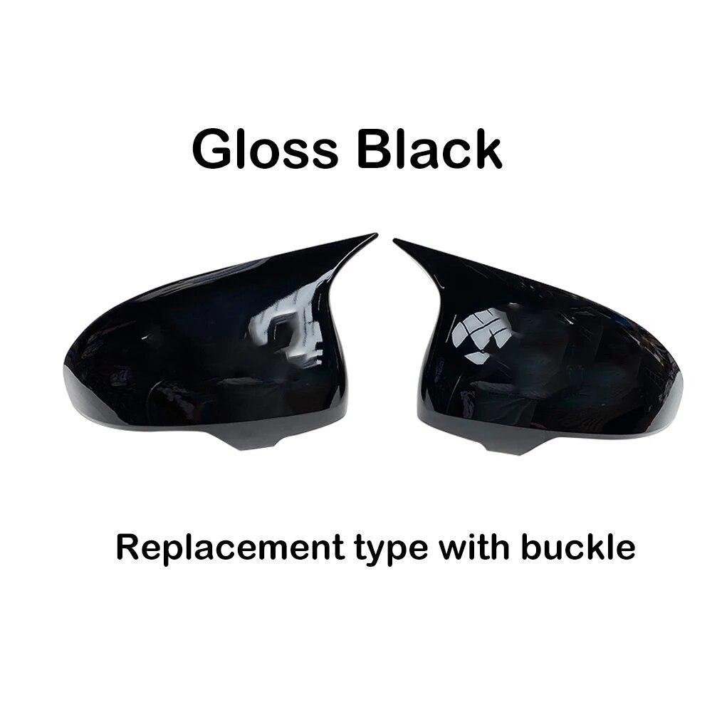For Toyota Mark X Reiz 2010-2017 Rearview Side Mirror Cover Wing Cap Exterior Door Rear View Case Trim Carbon Fiber Look Black