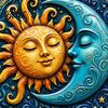 Boho Wall Decor Metal Sign Moon Art Sun And for Bedroom 8Inch Round Decorative Plaque