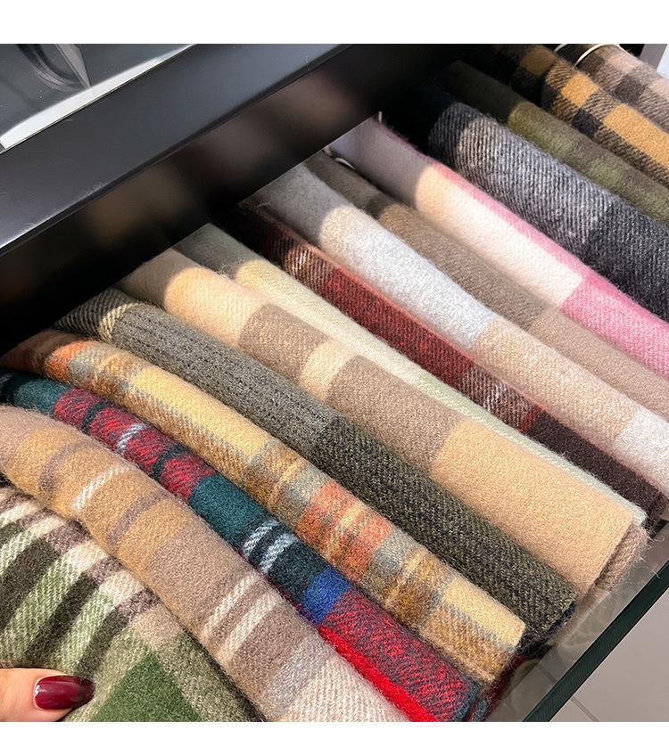 2024 British Red Plaid Imitation Cashmere Scarf: Cozy Winter Neck Shawl Gift
