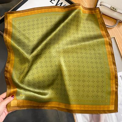 53Cm Pure Silk Scarf Women Square Scarves Foulard Hairbands Lady Luxury Design Print Female Bandana Neck Kerchief Ties