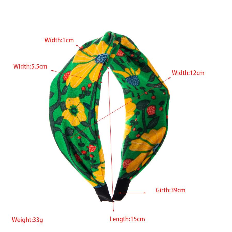 Fashionable Simple Embroidery Twisted Headband Versatile For Outdoor Use Fresh Wide Edge Printed Headband Hair Accessory