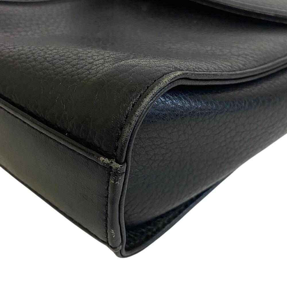 Burberry Vintage Nova Check Leather Shoulder Bag Black Leather Women Used