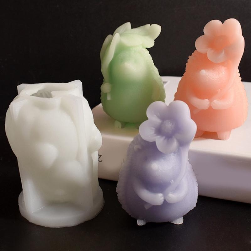 Multipurpose Sturdy Silicone Hedgehog Candle Base Mould Portable for Handmade Home Decoration and Art Supplies Projects