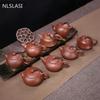 Chinese Yixing Teapot Purple Clay Xishi Tea Pot Beauty Handmade Kettle Dahongpao Tea Set Customized Gifts Authentic