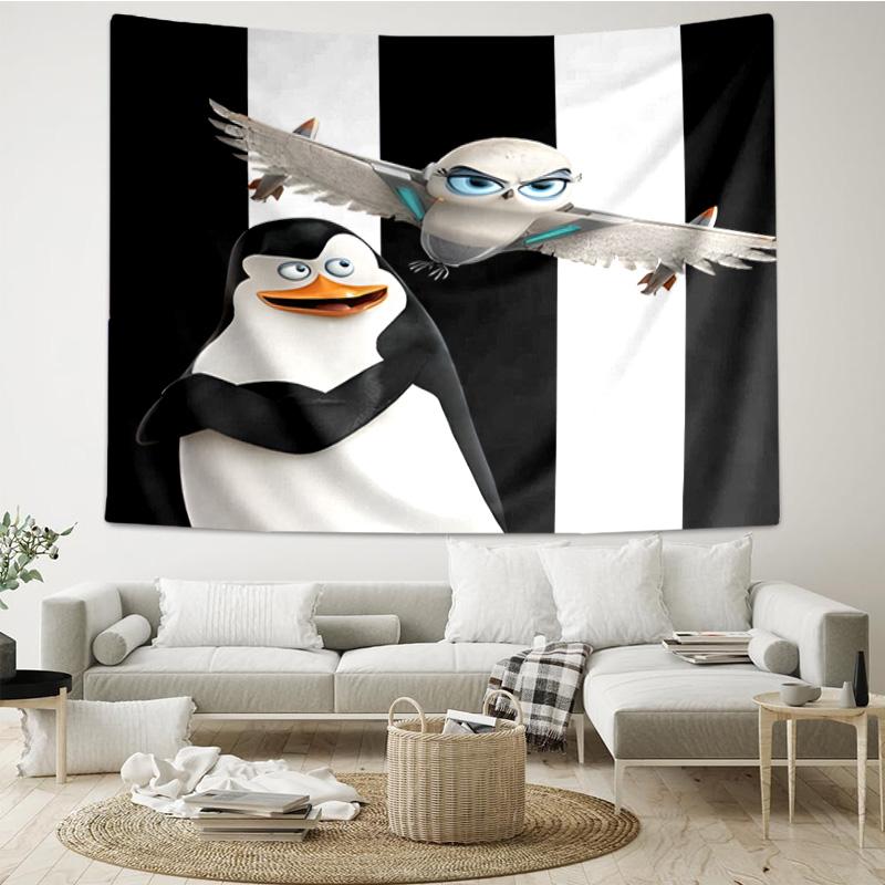Penguins dventure Tapestry Hanging for Bedroom,Livingroom, Playroom,Decor Art Room Wall Tapestry Holiday and Birthday Gifts