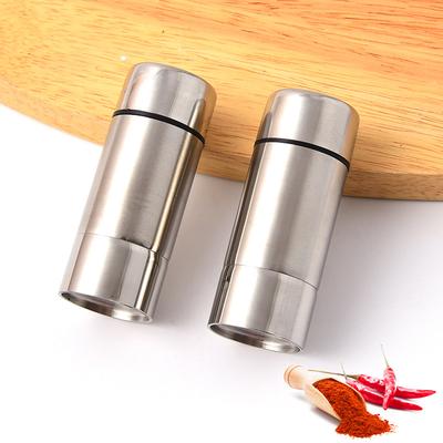 Neue Mini-Pfefferflasche aus Edelstahl Küche Kreatives Multifunktionales Gewürzglas Outdoor-Grillwerkzeug Pulverstreuer