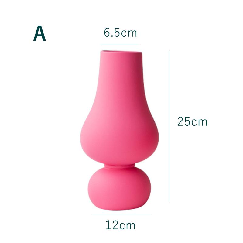 

9,8-дюймовая керамическая ваза цвета фуксии, розовая фарфоровая ваза для Барби, центральный элемент, ваза-бутон, минималистичное украшение для дома, цветочная ваза для сухоцветов