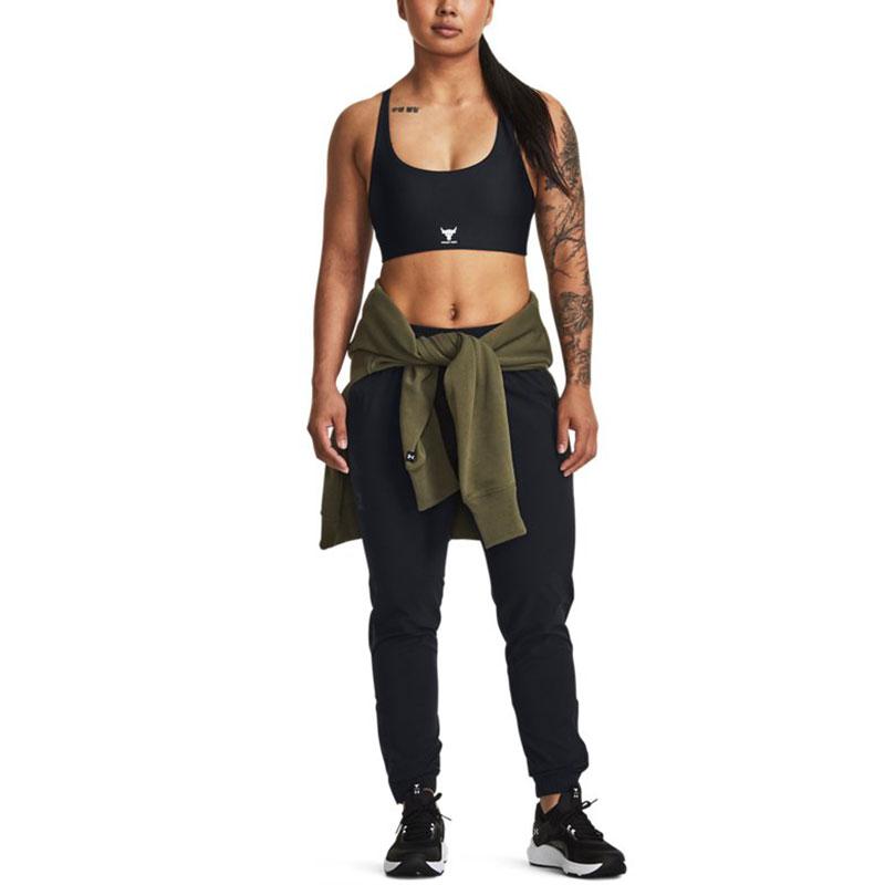 Under Armour Unstoppable Solid Color Elastic Waist Cuffed Sports Pants Women pants Black 1380184-001
