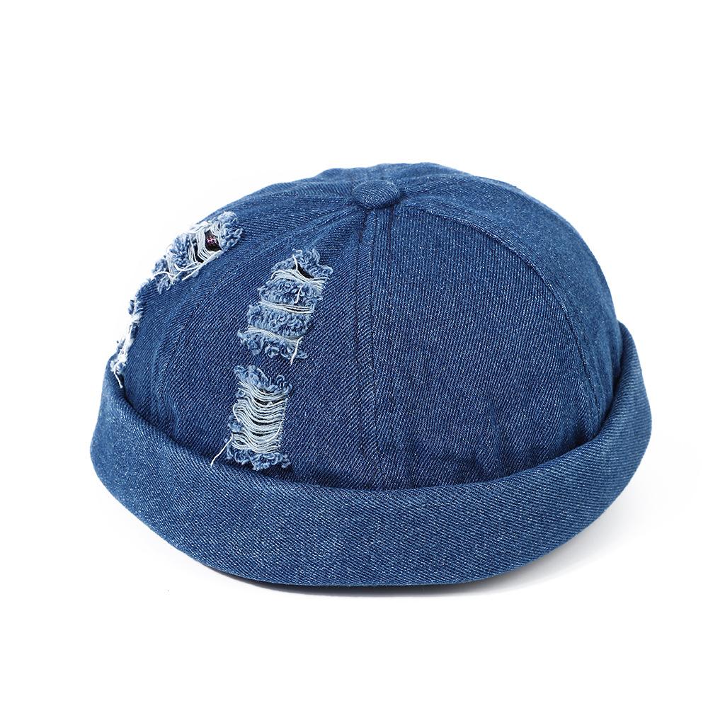 Spring Summer Hat Ripped Denim Melon Hat Men'S Hip Hop Landlord Hat Men'S Rogue Sailor Yuppie Hat