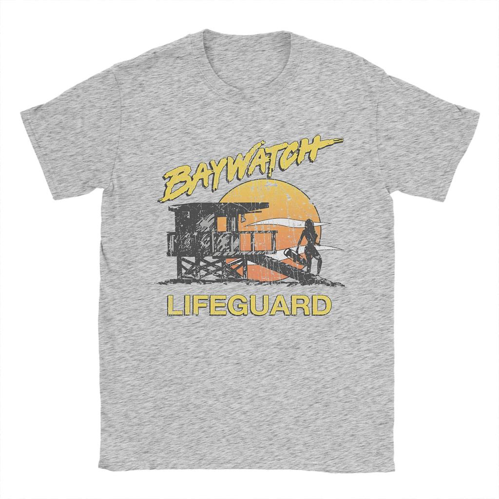 Oversized T Shirt Summer Baywatch Lifeguard Sunset 1989 Hipster T Shirts Cotton Tshirt Men Aesthetic Short Sleeve Top Tees
