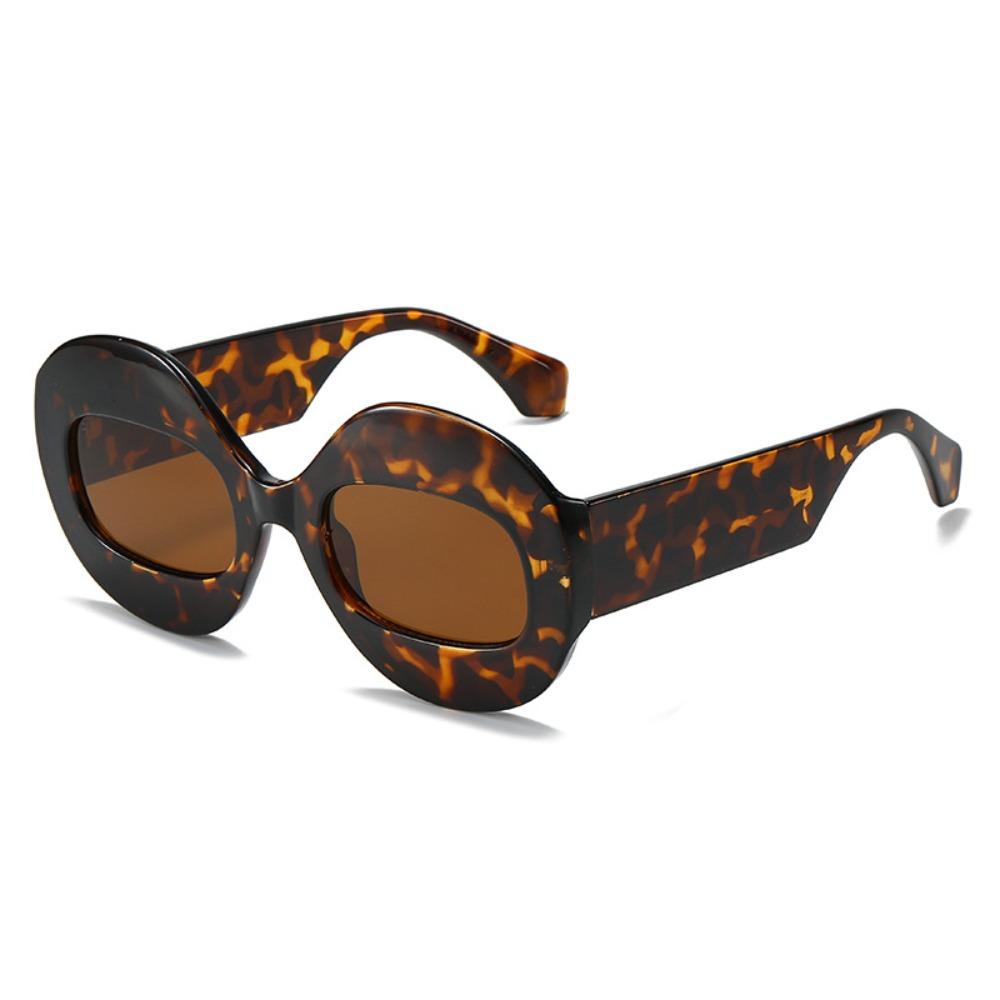 PC Sunglasses Goggles Color-block Gradient Lenses Big Frames Shades UV400 Block Glare UV Protection Sun Glasses Women Fashion