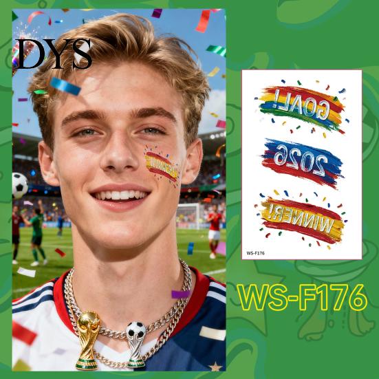 Tattoo Stickers Waterproof Sweatproof Temporary Tattoos for Club Decals Events Parties Football Fans Makeup Face