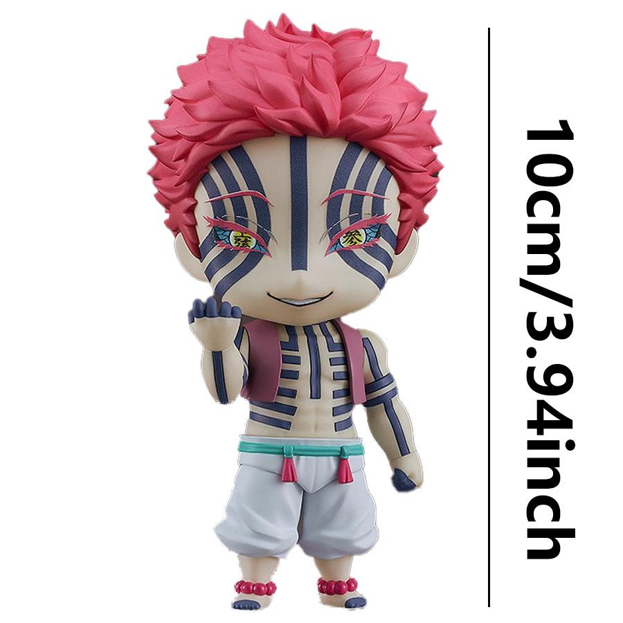10cm/3.94in Kimetsu No Yaiba Anime Figure Upper Three Akaza Action Figure Kamado Tanjirou Figurine PVC Collection Figure Doll Toy