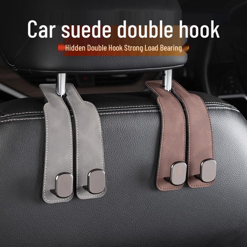 Hidden Double Suede Car Seat Back Hook Holder