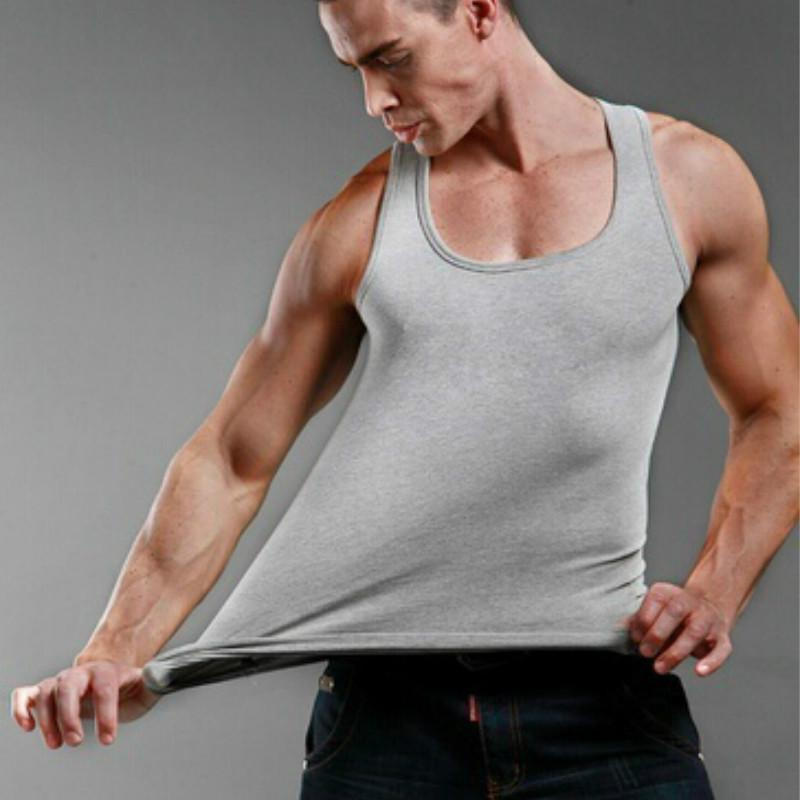 Fashion Men Summer Sleeveless Sports Tank Tops Casual Solid Color Fitness Bodybuilding Vest Undershirts