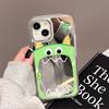 Mirror green big mouth monster is suitable for iPhone17promax mobile phone case 16/15 Apple 13 all-inclusive explosion 14