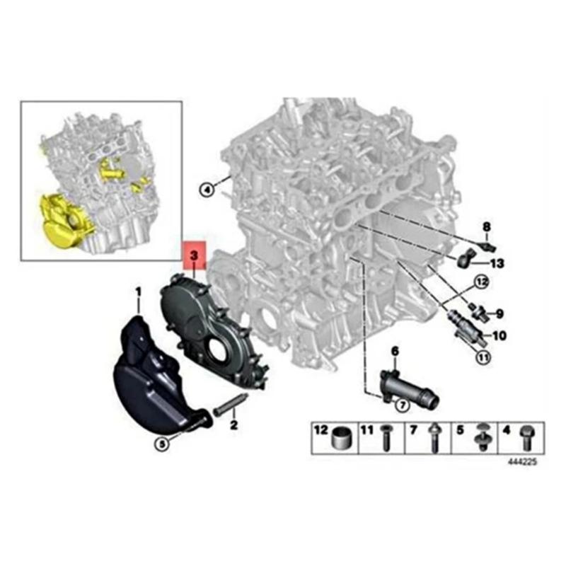 Timing Gear Box Cover Engine Camshaft Timing Chain Cover for F20 F22 F23 F30 F45 F55 11148512597 Aluminum Auto Part