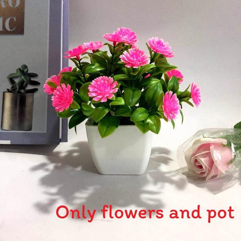 Flowers Eighteen Simulated Daisy Pine Cone Artificial Green Plant Potted Plant