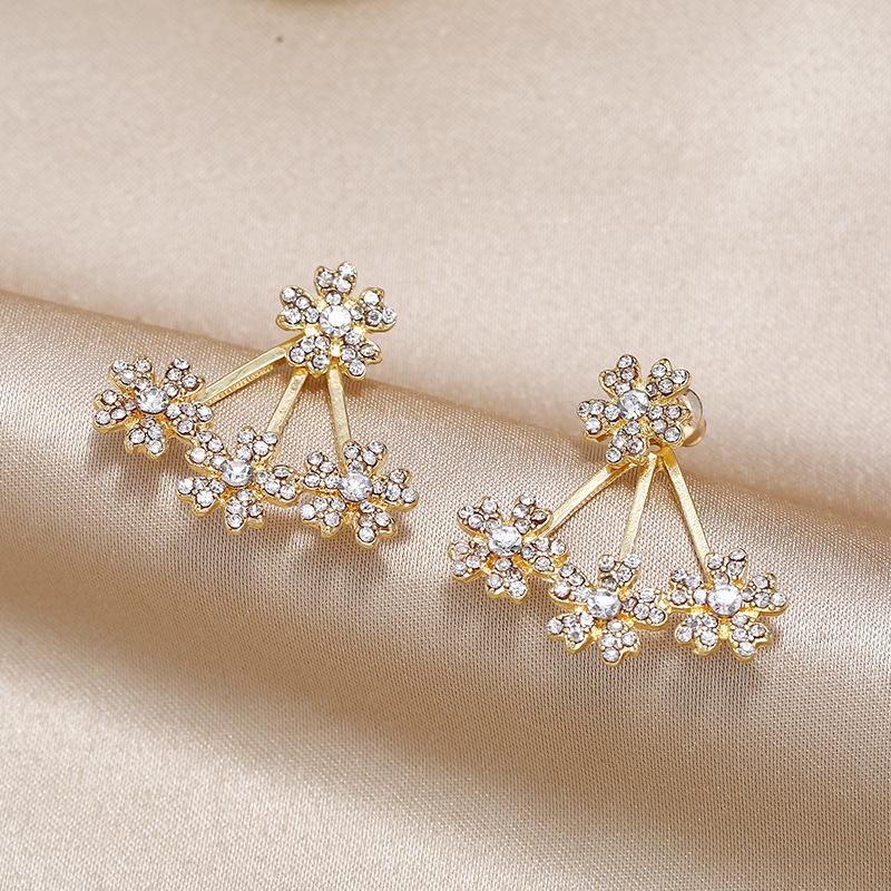 Elegant Spring Flower Stud Earrings for Women - Light Luxury Niche Design