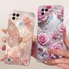 Clear Cover For Realme C21 Case RMX3201 Cute Cat Fashion Butterfly Funny Painted Phone Casing For Real me C21