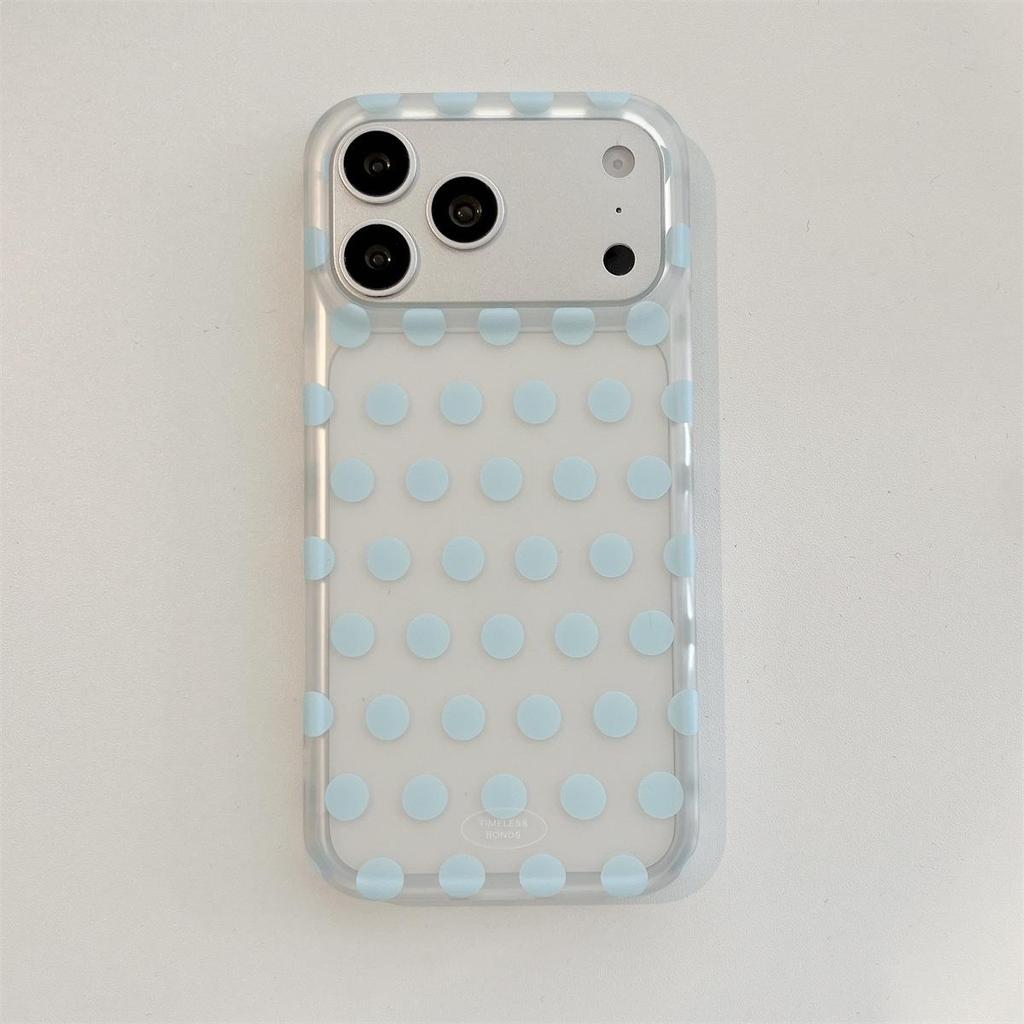 Drop-proof Frosted Polka Dot iPhone 14/13 Case for Apple 17/16/15 PROMAX