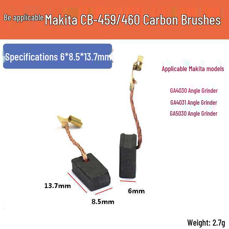 Compatible Carbon Brushes for Makita Angle Grinder Models GA4030, GA4031, GA0900, GA9506, M8700, M8701, CB-459, CB-460