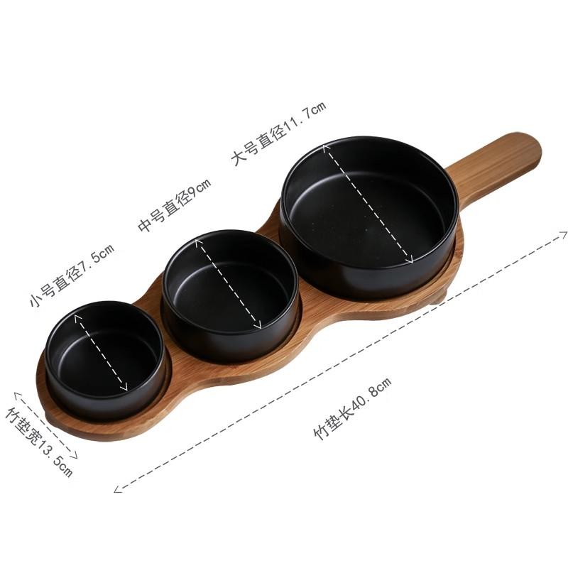 Black and White Grid Geometric Round Ceramic Fruit Platter, Nut Platter, Candy, Afternoon Tea Dim Sum Platter, Wooden Tray