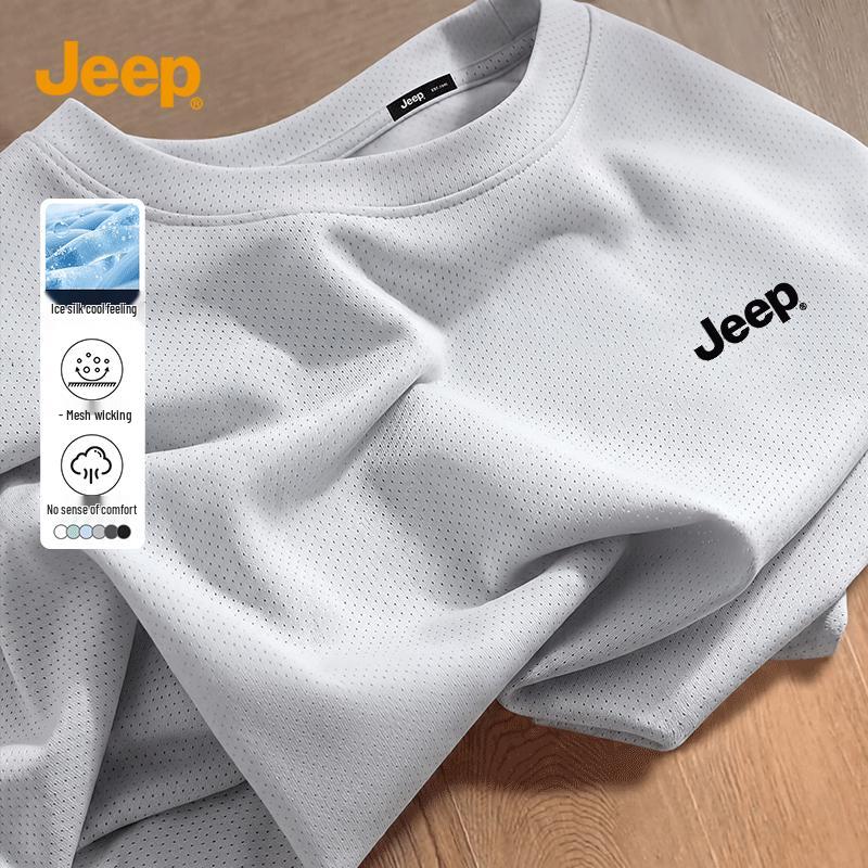 Jeep Men s Ice Silk Quick-Dry Round Neck Sports T-Shirt 3XL