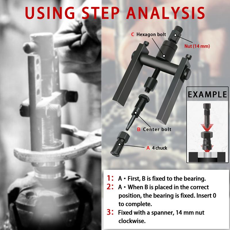 10pcs Practical Bearing Puller Motorcycle Bearing Removal Tool Puller with Box Motorcycle Internal Bearing Puller Kits