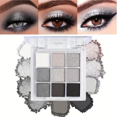 9-Color High-Shine Matte & Shimmery Eyeshadow Palette for Smokey Stage Party Music Festival Makeup Looks Long-Lasting Highly Pigmented Easy To Blend