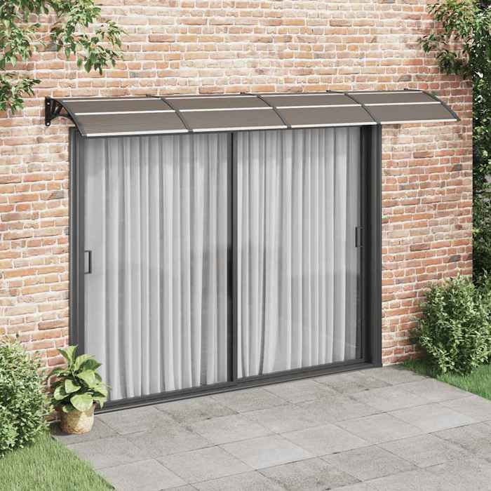Door Awning - Exclusive House - Black - 350 X 100 Cm - Polycarbonate/Aluminum