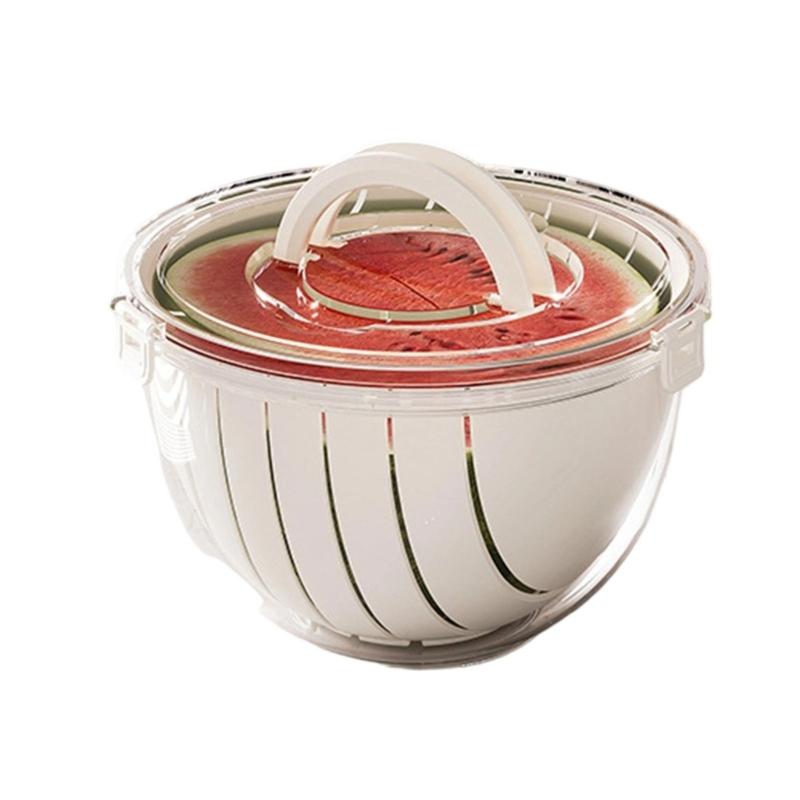 Efficient Watermelon Cutting Basket With  Drain Holes  Kitchen Tool For Fruits Vegetables Washing белый