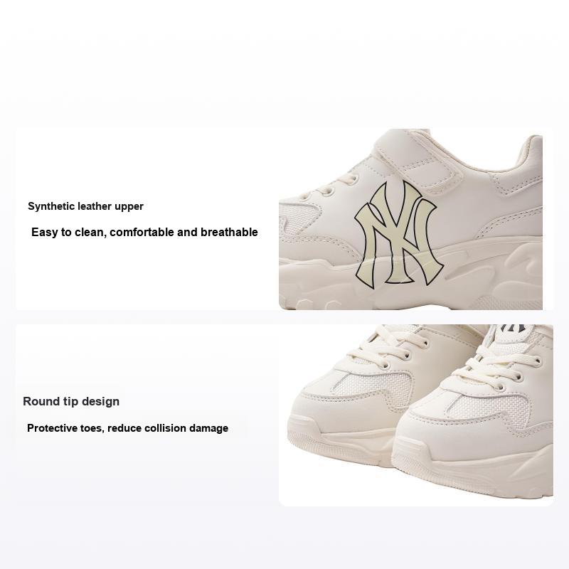 MLB Big Ball Chunky Synthetic Leather Lightweight Simple Comfortable Durable Low-Top Kids Casual Shoes Kids casual shoes 7ASHJ014N-50IVS