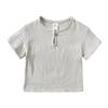 Kids' Summer Cotton Linen Two-Piece: Short Sleeve T-shirt & Shorts Set