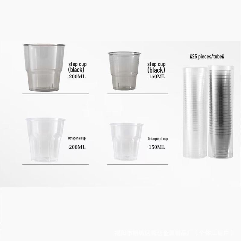 

[Упаковка 100 шт.] Толстые одноразовые восьмигранные стаканчики для авиалиний – Высокотемпературные, из пищевого ПС-пластика 25 pcs 【150ml】 Octagonal Cup
