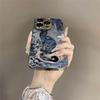 Dark Blue Cat Is Suitable for Apple 17promax16 New 15 Mobile Phone Case iPhone13 Mirror Apple 17 Mirror
