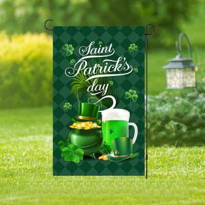 Luck Shamrocks Clovers 12x18" Spring ST Day Garden Flag for Yard, Porch, Deck, Patio Decor