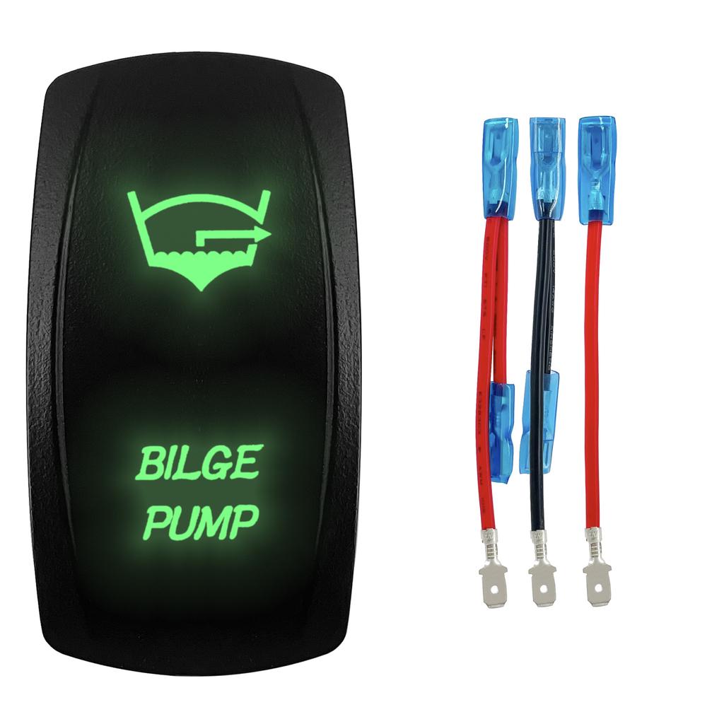 1 Pc Green 12V/24V Rocker Toggle Switch With Jump Wire for Car Boat Truck Marine Yacht Trailer Tractor Jeep YJ JK Vans SXS Battery Switches5