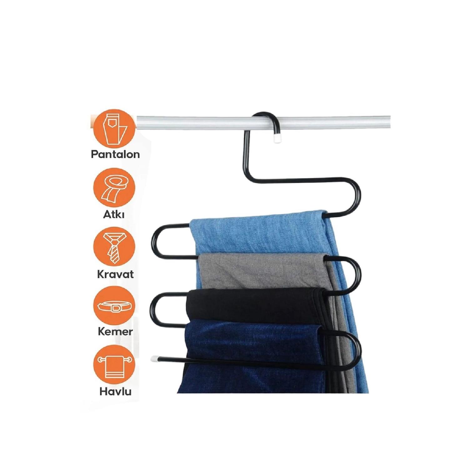 

5 Tiers Metal Trouser Hanger Clothes Hanger Clothes Scarf Scarf Towel Tie Closet Organizer 35 x 35 чёрный