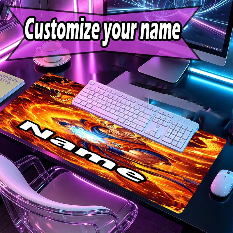 Custom Name Personalized DRAGON BALL Pattern Mousepad, Laptop PC Desk Mat, Decorative Desk Mat for Home Keyboard Pad Gift