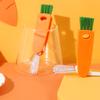 3 in 1 Feeding Bottle Brush Carrot Cleaning Brush Cute Portable Fashion Baby Bottles Cap Grooved Cup Cover Brush Mini Multifunctional  Accessories