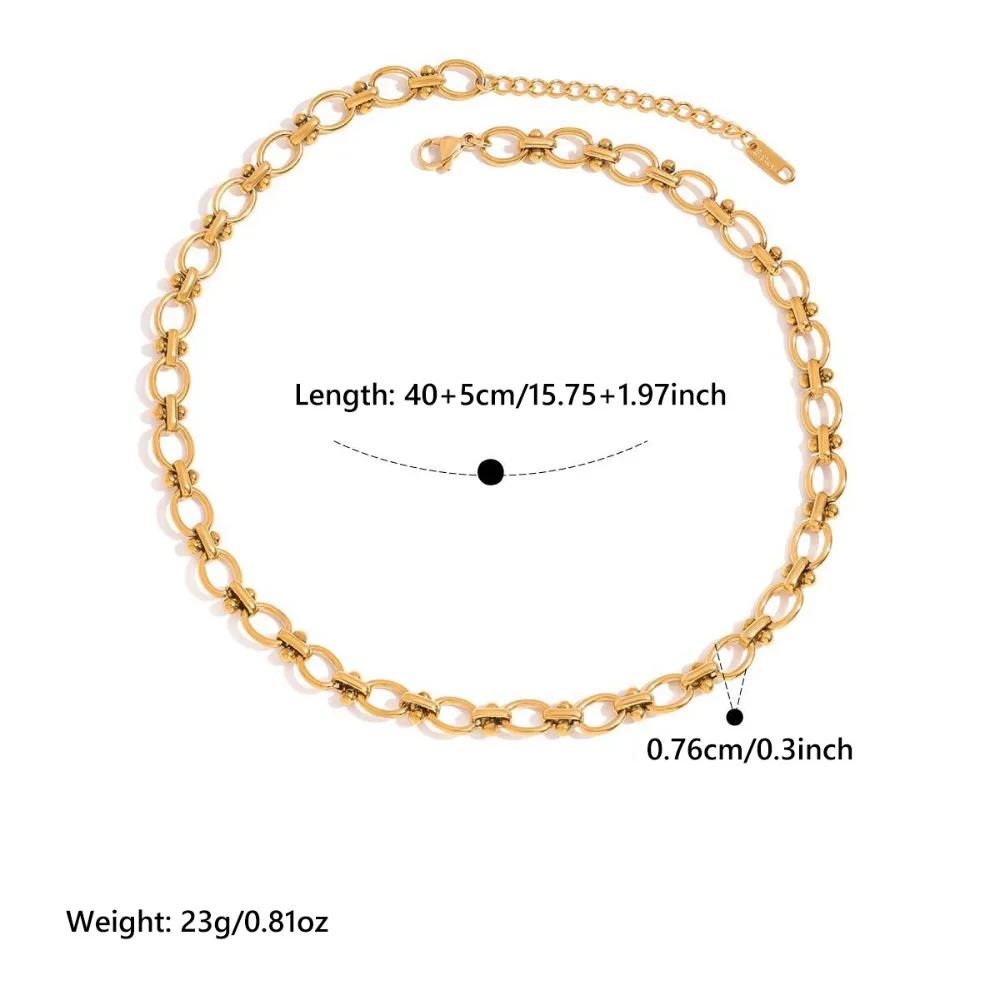 

18K Gold Plated Chain Necklace Stainless Steel Minimalist Clavicle Necklace Non-Tarnish Hypoallergenic Necklace for Women