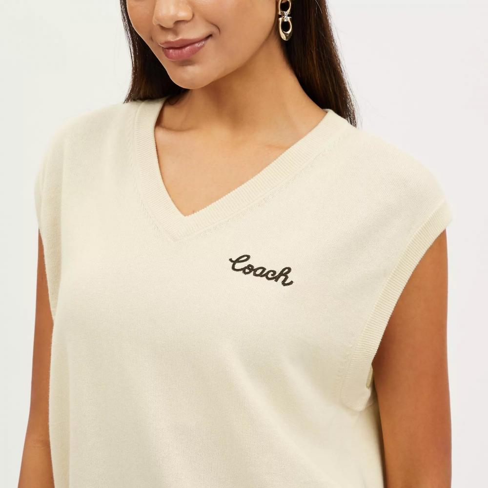 Coach Pulover Vest Crema