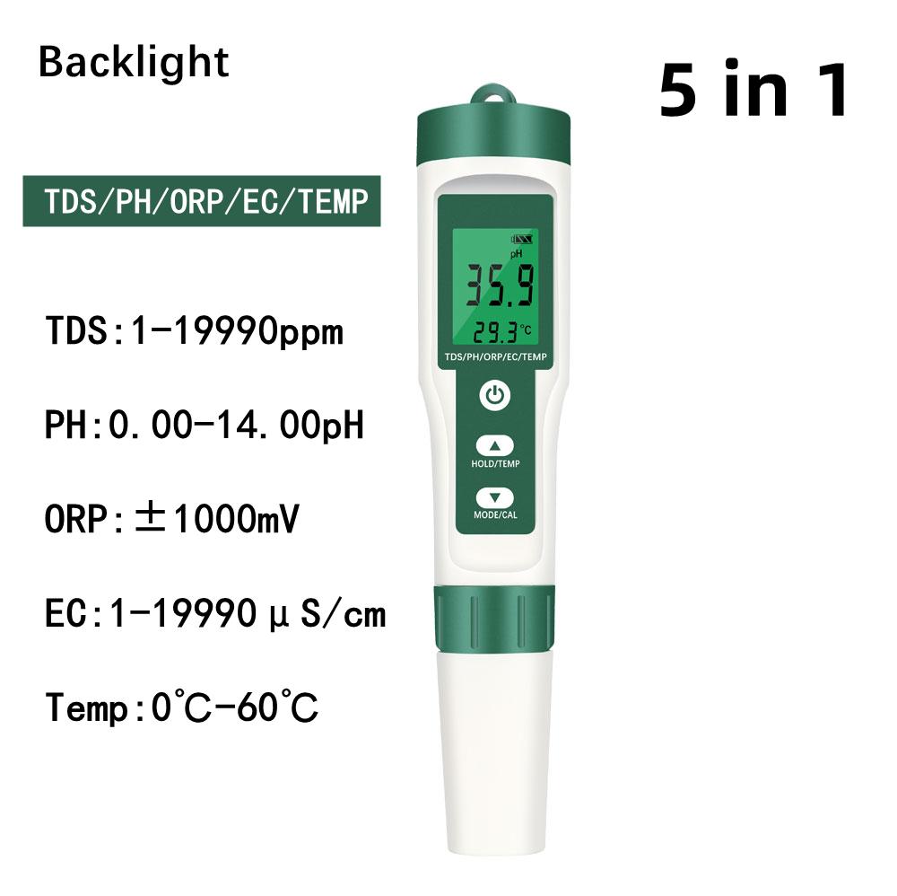 4/5/7 in 1 PH Meter TDS EC ORP Salinity S. G Temperature Meter With Backlight Digital Water Quality Monitor Tester for Aquarium