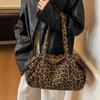 Yogodlns Leopard Print Canvas Shoulder Bag Fashion Large Capacity Tote Bag Woman Handbag for Daily Commute High Quality Bag